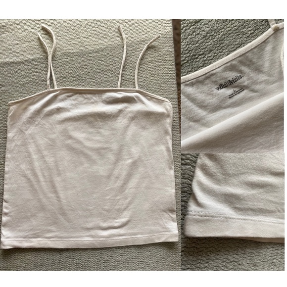 wild fable Tops - White Adjustable Spaghetti Strap Tank // size L